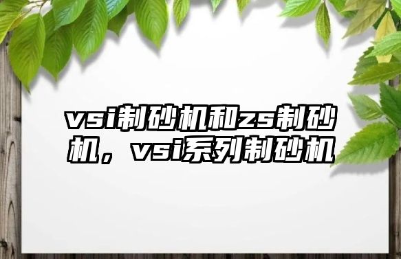 vsi制砂機和zs制砂機，vsi系列制砂機