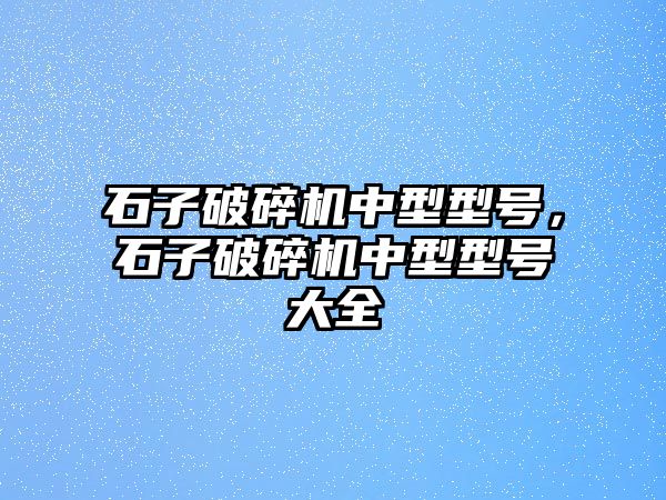 石子破碎機中型型號，石子破碎機中型型號大全