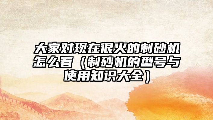 大家對現在很火的制砂機怎么看（制砂機的型號與使用知識大全）