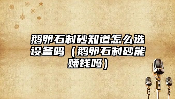 鵝卵石制砂知道怎么選設(shè)備嗎（鵝卵石制砂能賺錢嗎）