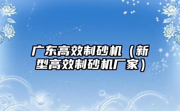 廣東高效制砂機（新型高效制砂機廠家）