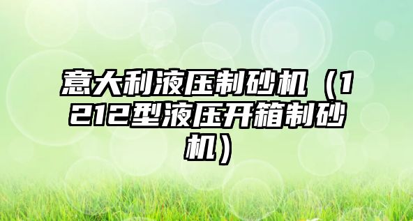 意大利液壓制砂機（1212型液壓開箱制砂機）