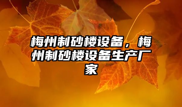 梅州制砂樓設備，梅州制砂樓設備生產廠家