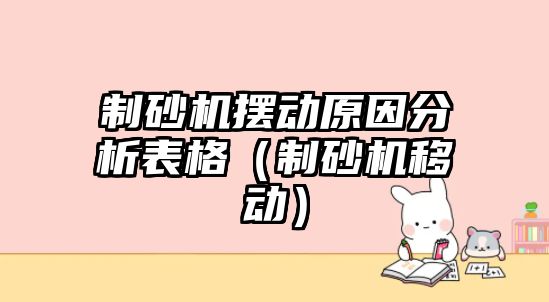 制砂機擺動原因分析表格（制砂機移動）