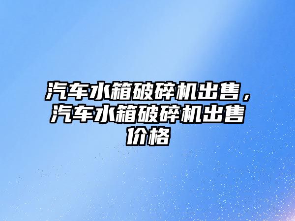 汽車水箱破碎機出售，汽車水箱破碎機出售價格