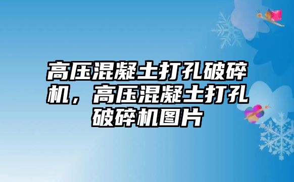 高壓混凝土打孔破碎機，高壓混凝土打孔破碎機圖片