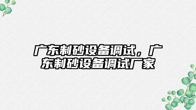 廣東制砂設(shè)備調(diào)試，廣東制砂設(shè)備調(diào)試廠家