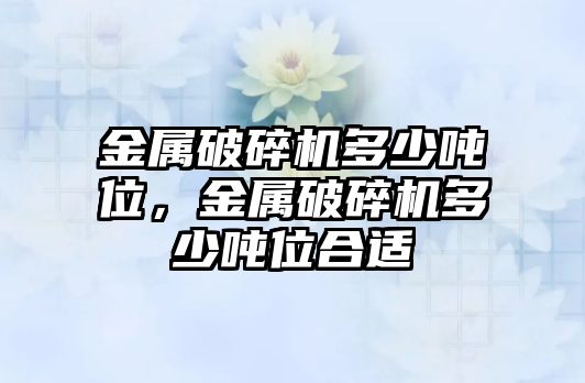 金屬破碎機多少噸位，金屬破碎機多少噸位合適