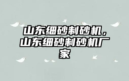 山東細砂制砂機，山東細砂制砂機廠家