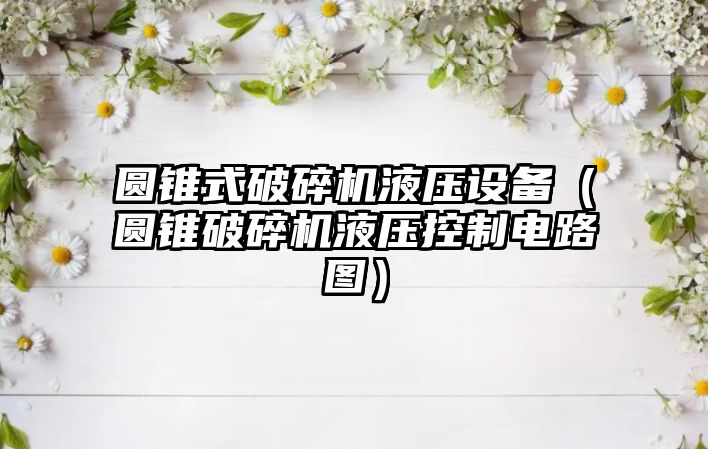 圓錐式破碎機液壓設備（圓錐破碎機液壓控制電路圖）