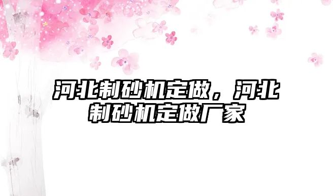 河北制砂機定做，河北制砂機定做廠家