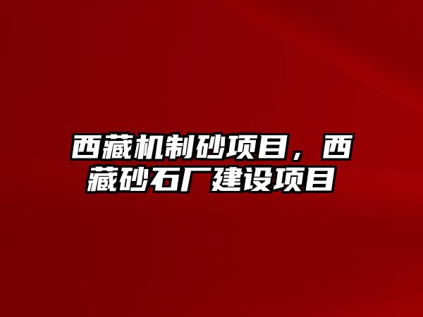 西藏機制砂項目，西藏砂石廠建設項目