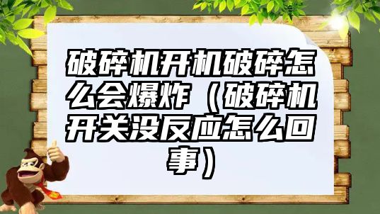 破碎機開機破碎怎么會爆炸（破碎機開關(guān)沒反應怎么回事）