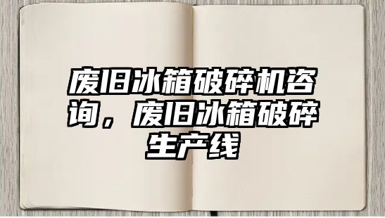 廢舊冰箱破碎機咨詢，廢舊冰箱破碎生產線