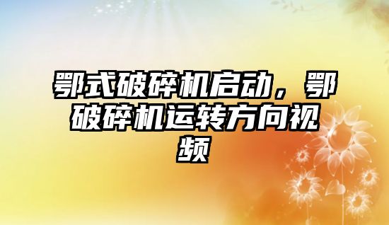 鄂式破碎機啟動，鄂破碎機運轉方向視頻