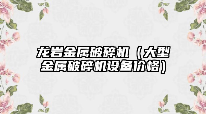 龍巖金屬破碎機（大型金屬破碎機設備價格）