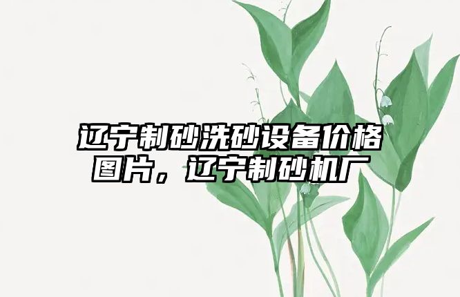 遼寧制砂洗砂設備價格圖片，遼寧制砂機廠