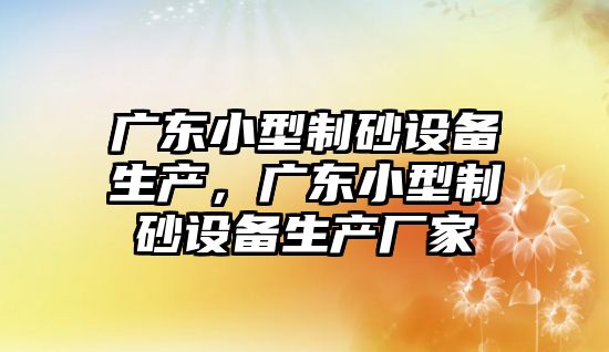 廣東小型制砂設備生產，廣東小型制砂設備生產廠家