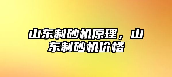 山東制砂機原理，山東制砂機價格