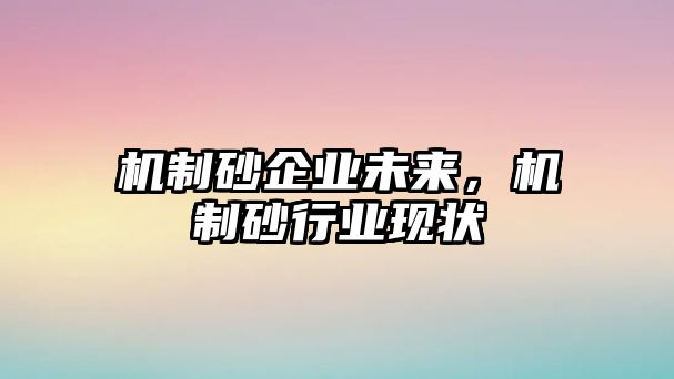 機(jī)制砂企業(yè)未來，機(jī)制砂行業(yè)現(xiàn)狀