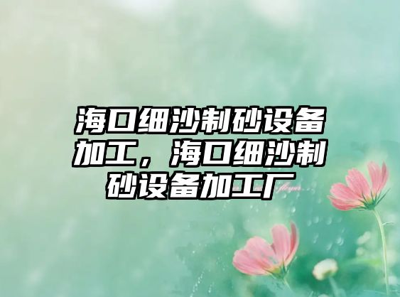 海口細(xì)沙制砂設(shè)備加工，海口細(xì)沙制砂設(shè)備加工廠