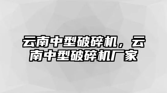 云南中型破碎機(jī)，云南中型破碎機(jī)廠家