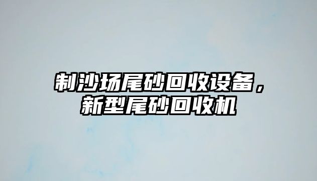 制沙場尾砂回收設備，新型尾砂回收機