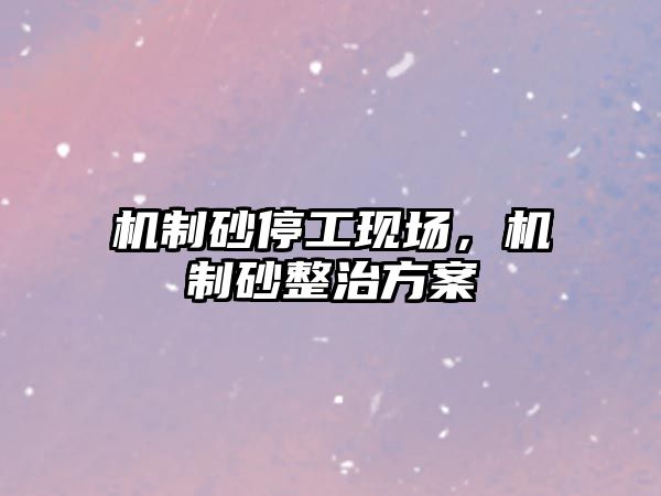 機制砂停工現場，機制砂整治方案