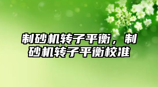 制砂機轉子平衡，制砂機轉子平衡校準