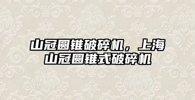 山冠圓錐破碎機，上海山冠圓錐式破碎機