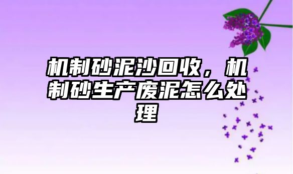 機制砂泥沙回收，機制砂生產廢泥怎么處理