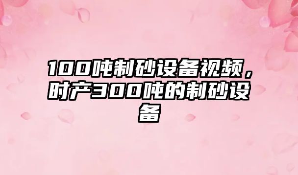 100噸制砂設備視頻，時產300噸的制砂設備