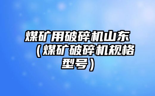 煤礦用破碎機山東（煤礦破碎機規格型號）