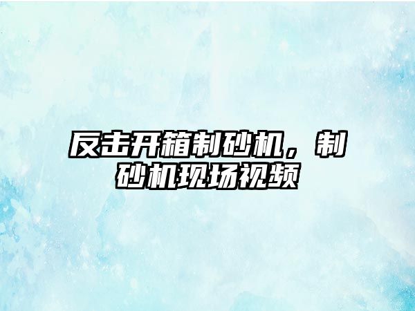 反擊開箱制砂機，制砂機現場視頻