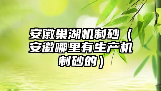 安徽巢湖機制砂（安徽哪里有生產機制砂的）