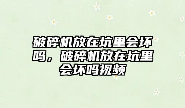 破碎機放在坑里會壞嗎，破碎機放在坑里會壞嗎視頻