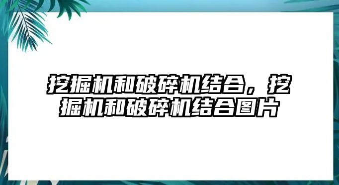 挖掘機和破碎機結合，挖掘機和破碎機結合圖片