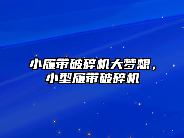 小履帶破碎機大夢想，小型履帶破碎機