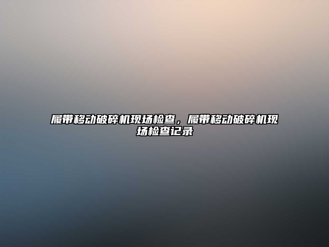 履帶移動破碎機現場檢查，履帶移動破碎機現場檢查記錄