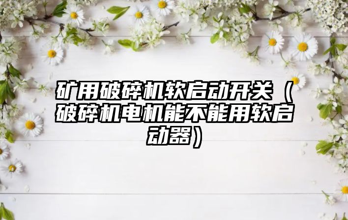 礦用破碎機軟啟動開關(guān)（破碎機電機能不能用軟啟動器）