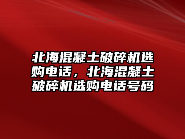 北海混凝土破碎機選購電話，北海混凝土破碎機選購電話號碼