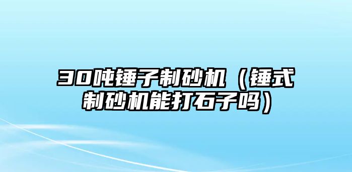 30噸錘子制砂機（錘式制砂機能打石子嗎）