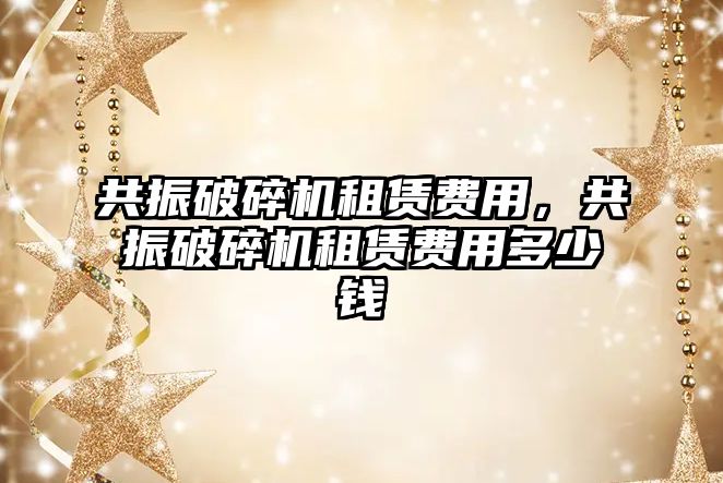 共振破碎機租賃費用，共振破碎機租賃費用多少錢