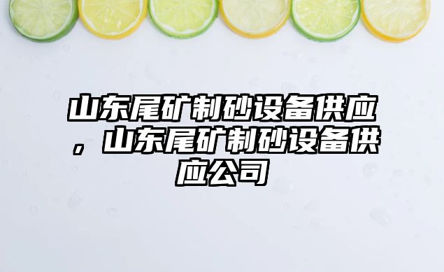 山東尾礦制砂設備供應，山東尾礦制砂設備供應公司