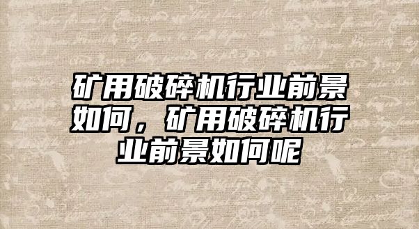 礦用破碎機(jī)行業(yè)前景如何，礦用破碎機(jī)行業(yè)前景如何呢