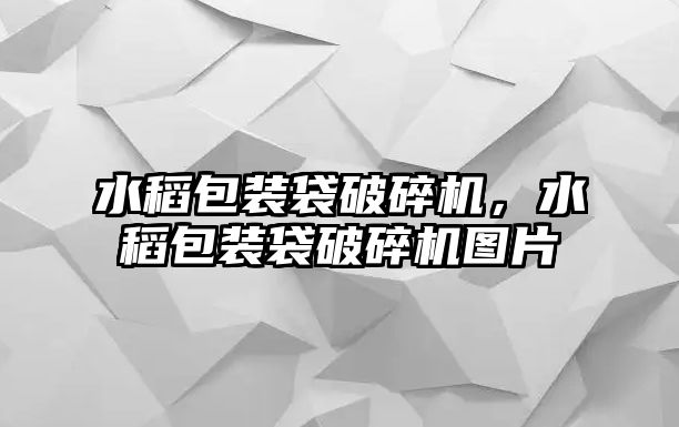 水稻包裝袋破碎機(jī)，水稻包裝袋破碎機(jī)圖片