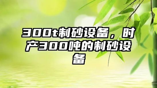 300t制砂設備，時產300噸的制砂設備