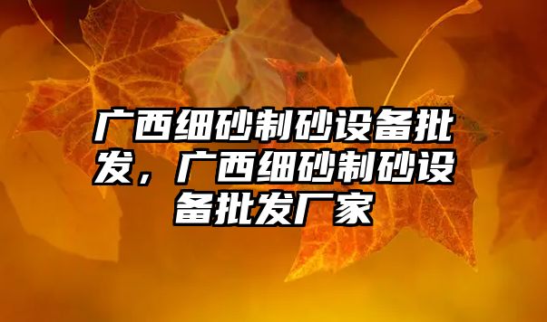 廣西細砂制砂設備批發，廣西細砂制砂設備批發廠家