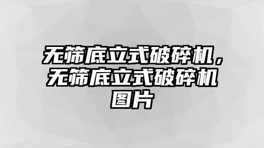 無篩底立式破碎機，無篩底立式破碎機圖片