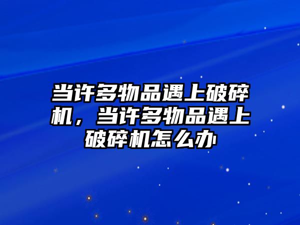 當(dāng)許多物品遇上破碎機，當(dāng)許多物品遇上破碎機怎么辦